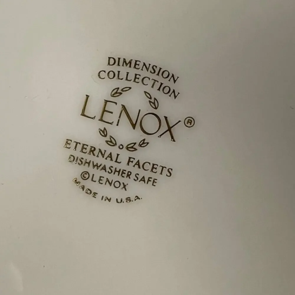 Vintage Lenox Eternal Facets Dinner Plate Gold Floral Dimension Collection
